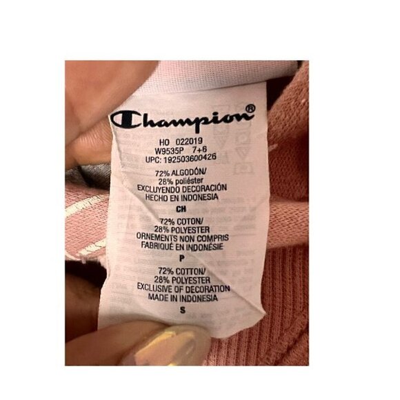 Champion Pink Drawstring Pullover Sweatshirt Hoodie w Pockets (Womens S) - Picture 10 of 10